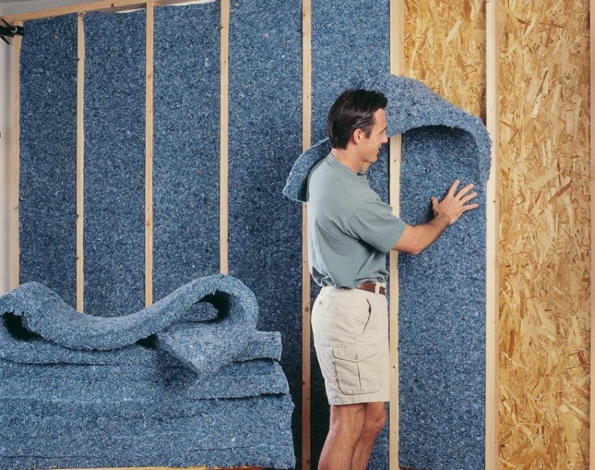 Soundproofing walls with cotton fiber materials