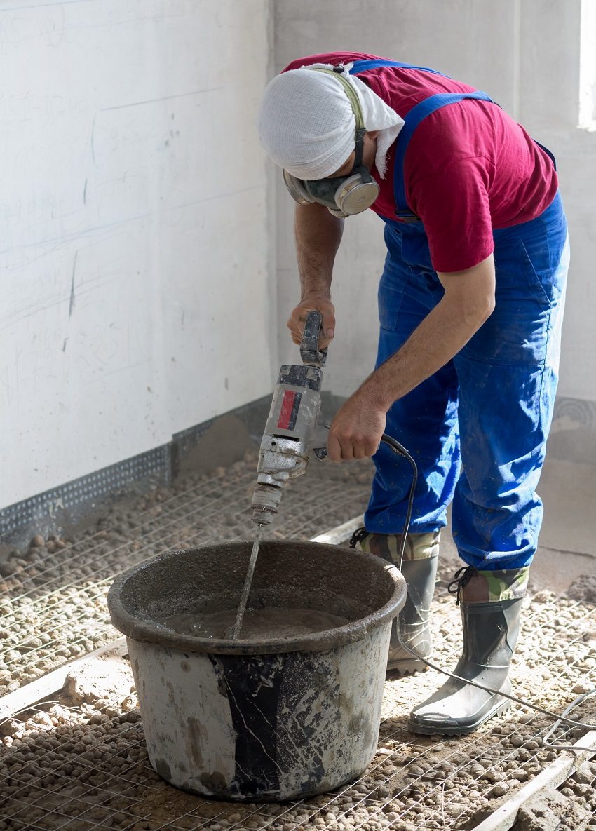 Wet cement screed is often used for rough flooring