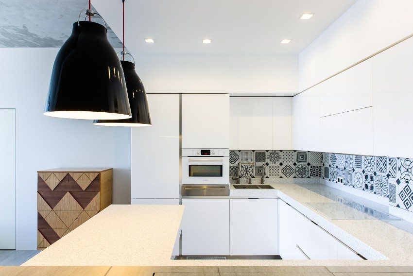 Kitchen decorated in a modern minimalist style