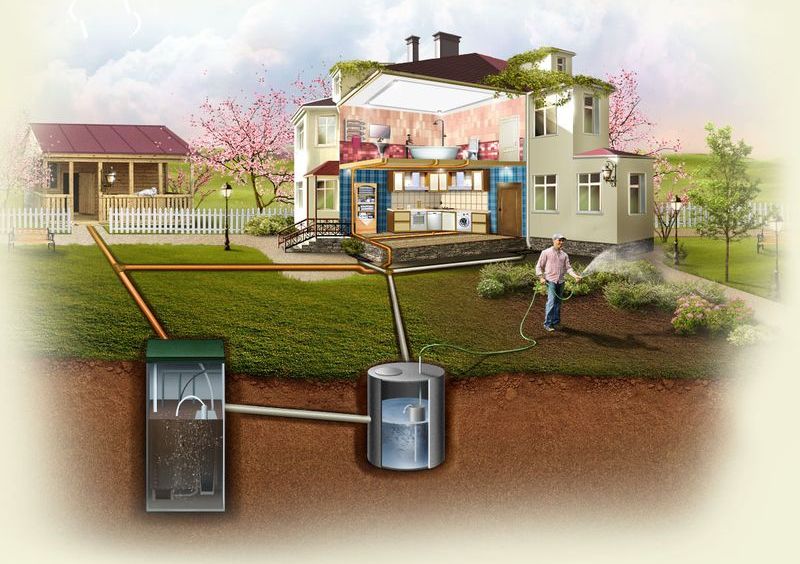 Private house sewerage system