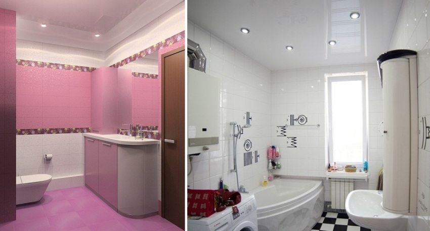 Examples of stretch ceilings in the bathroom