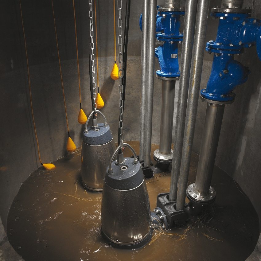 Placement of a fecal pump with a chopper inside a sump