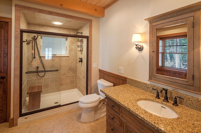 Elegantly designed shower area in the bathroom