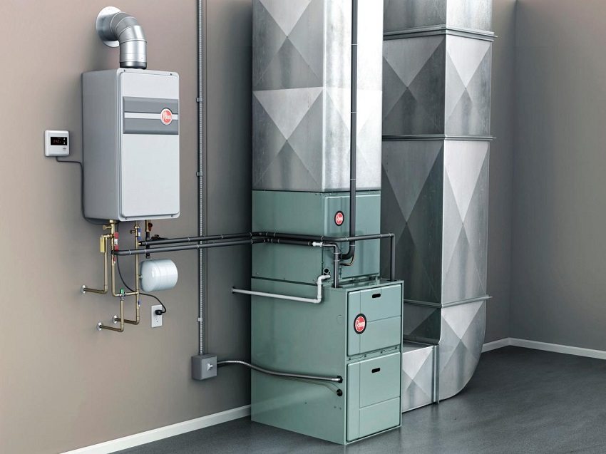Air heating systems, combined with ventilation, are able to provide heat to the whole house