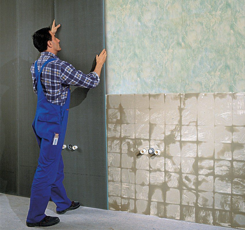 Vandtætning af vægge på badeværelset ved hjælp af plademateriale
