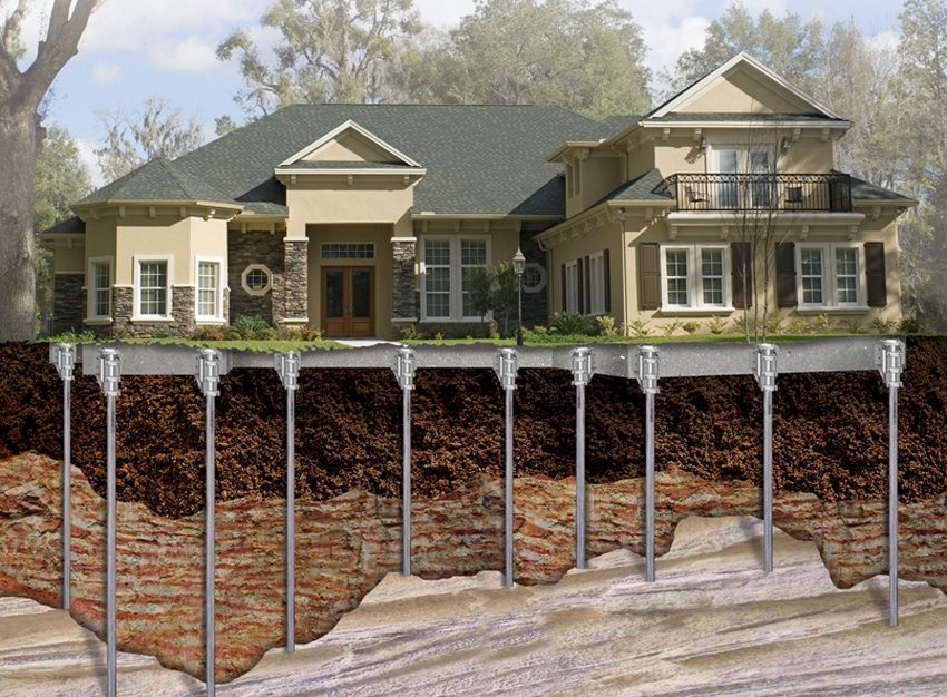 Piles allow you to evenly distribute the weight of the structure in areas of dense soil lying at great depth