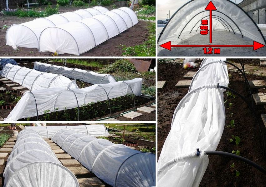 Folding greenhouse made of plastic arches