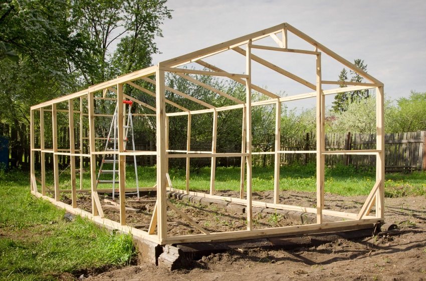 Greenhouse wooden frame