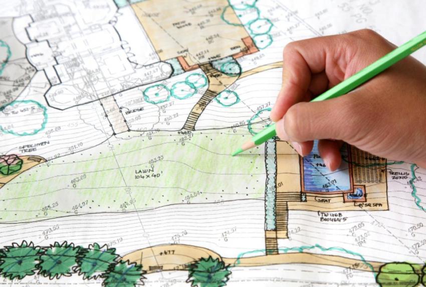 Before starting landscaping, you need to draw up a detailed plan on paper