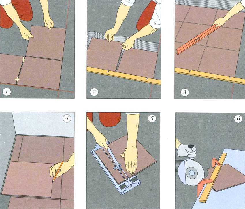 Procedure for laying floor tiles