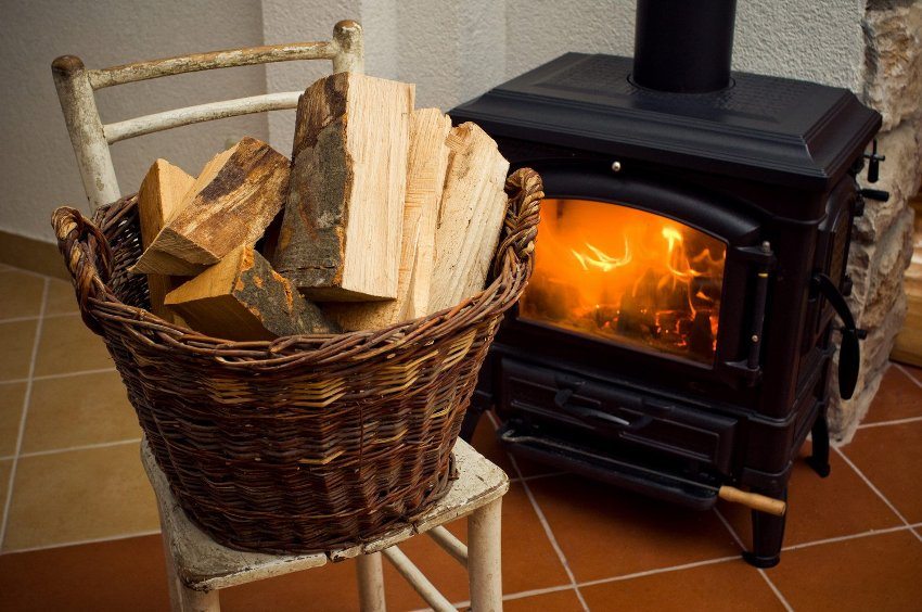 In a country house, you can use wood-burning stove heating