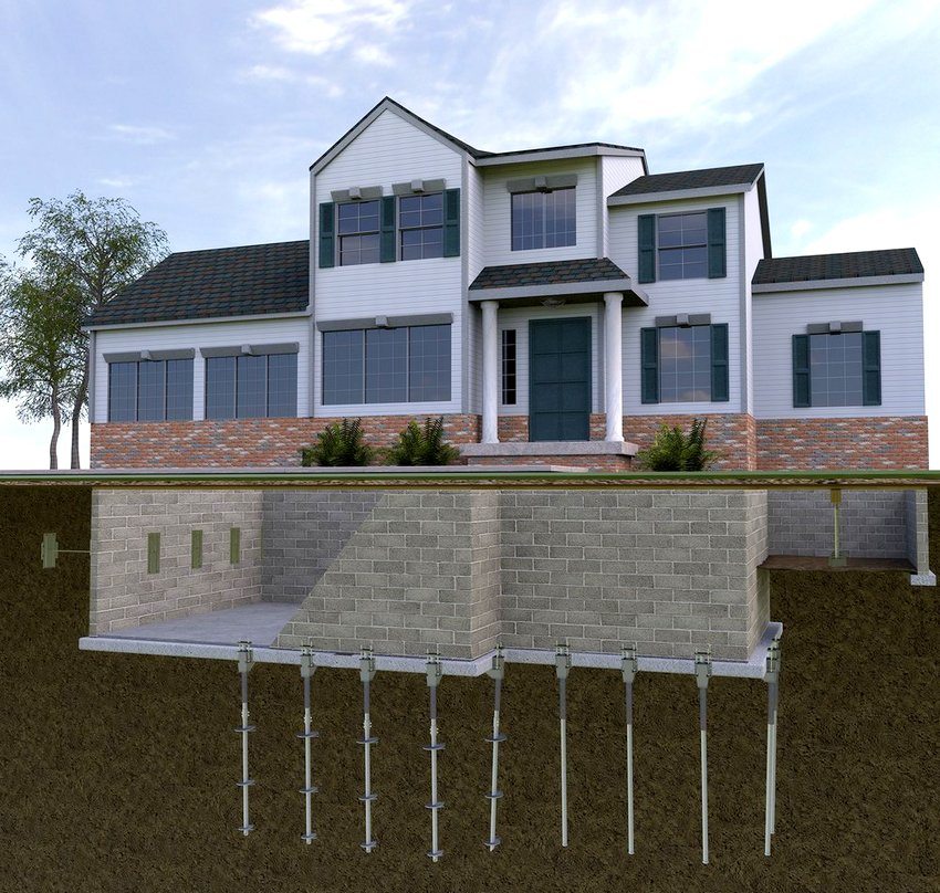 3D project of a private house with a pile foundation