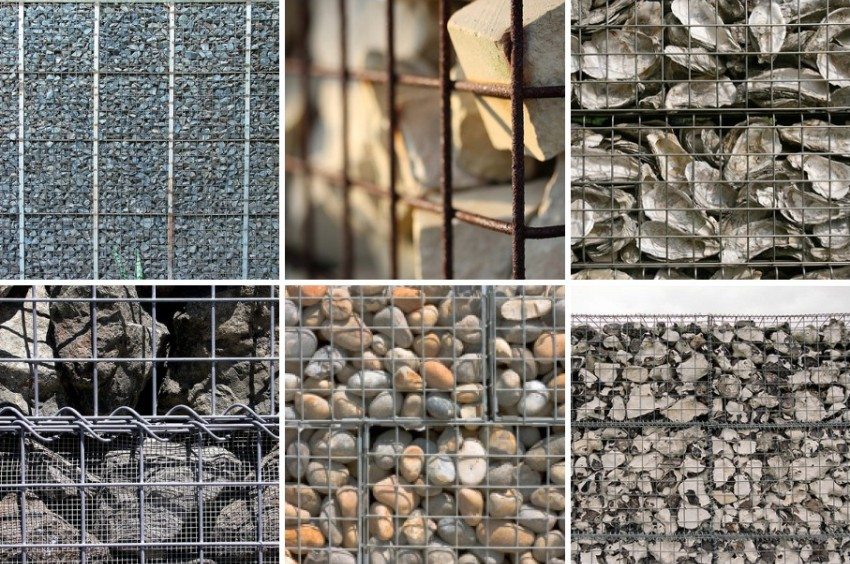 A variety of materials can be used to fill gabions.