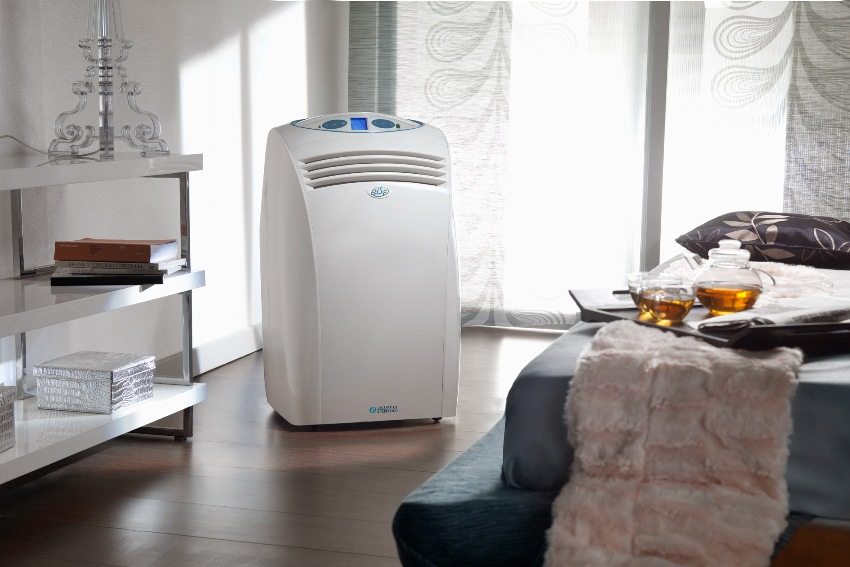 The floor-standing air conditioner has large enough dimensions and weight