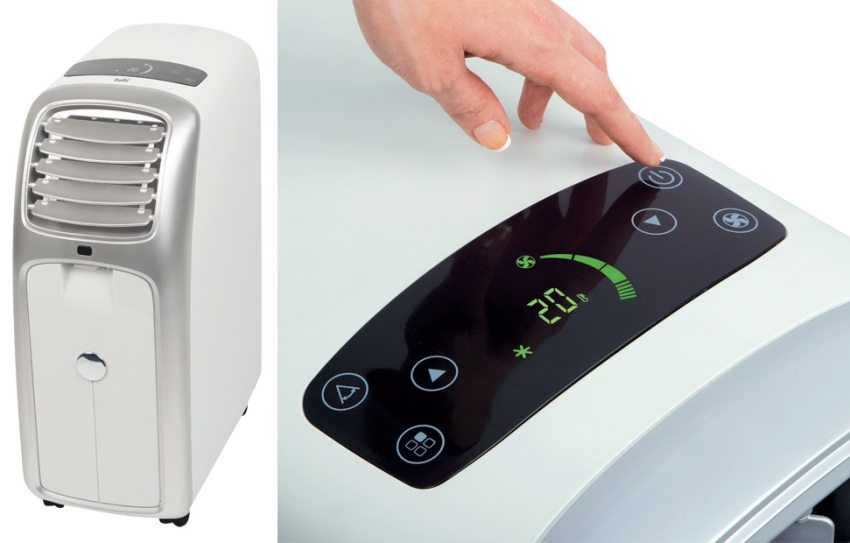 Portable mobile air conditioner with touch control panel