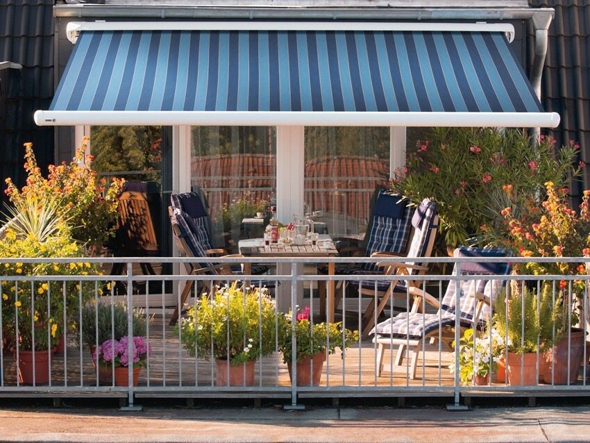 The most traditional type of sun awning awning is open