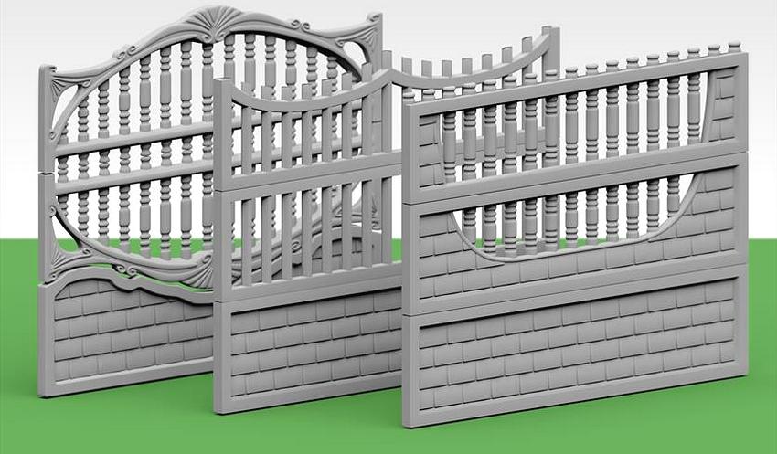 Concrete panels for eurofences are presented on the market in a wide variety of shapes and sizes