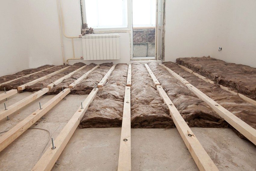 Mineral wool was used as insulation for the flooring