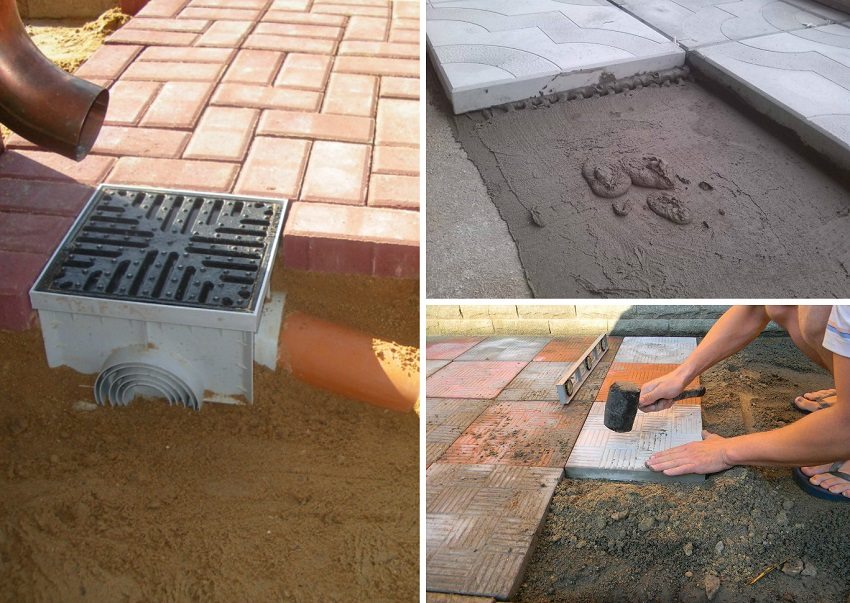 At the end of the work, it is necessary to check the surface with a level and hammer the protruding tiles with a rubber hammer