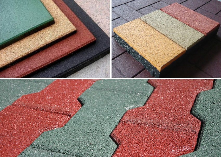 Colors of rubber paving slabs