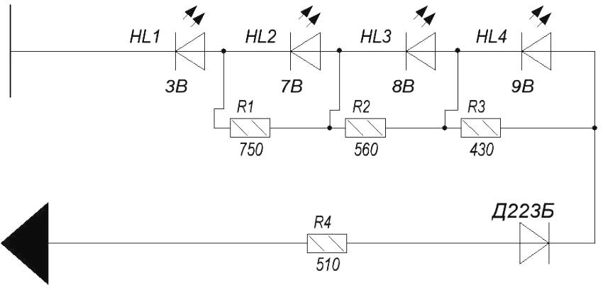 Diy LED voltage indicator assembly diagram