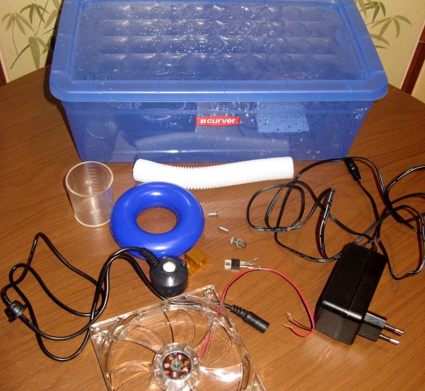 Necessary components for creating an ultrasonic humidifier at home