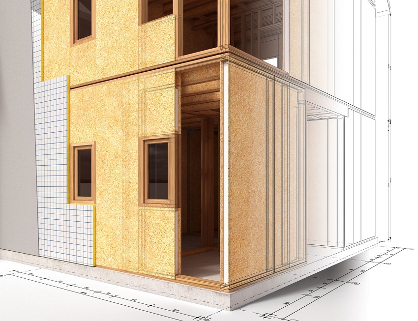 The construction process of a house made of SIP panels is quite low-cost