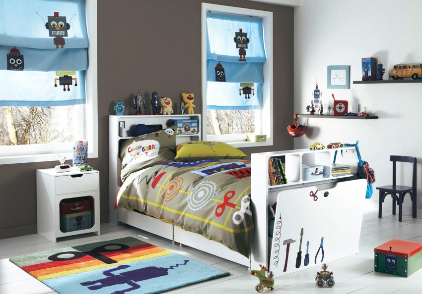 Boy's room interior in technical style