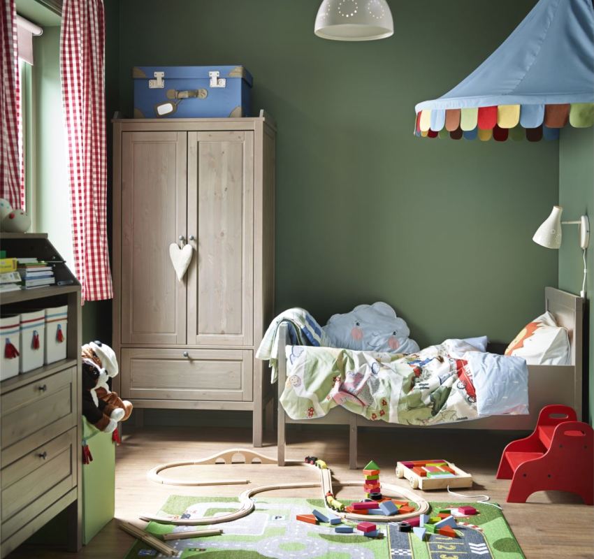 It is advisable to purchase natural wood furniture in the child's room