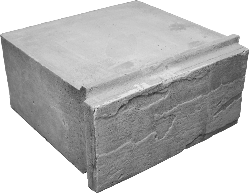 Blok od pjenastog betona s okrenutom stranom