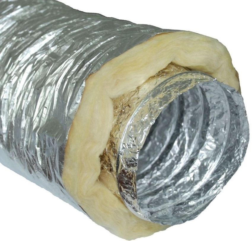 In the manufacture of a heat-insulated air duct, mineral wool or glass wool is used