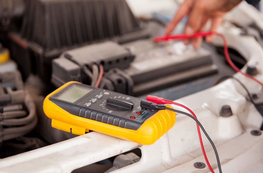 You can check the car battery with a multimeter both when the engine is running and when the engine is not running.