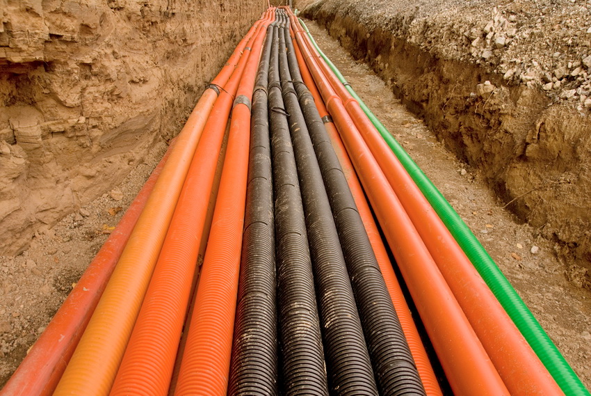 Special pipes are used to protect the cables, most often PVC