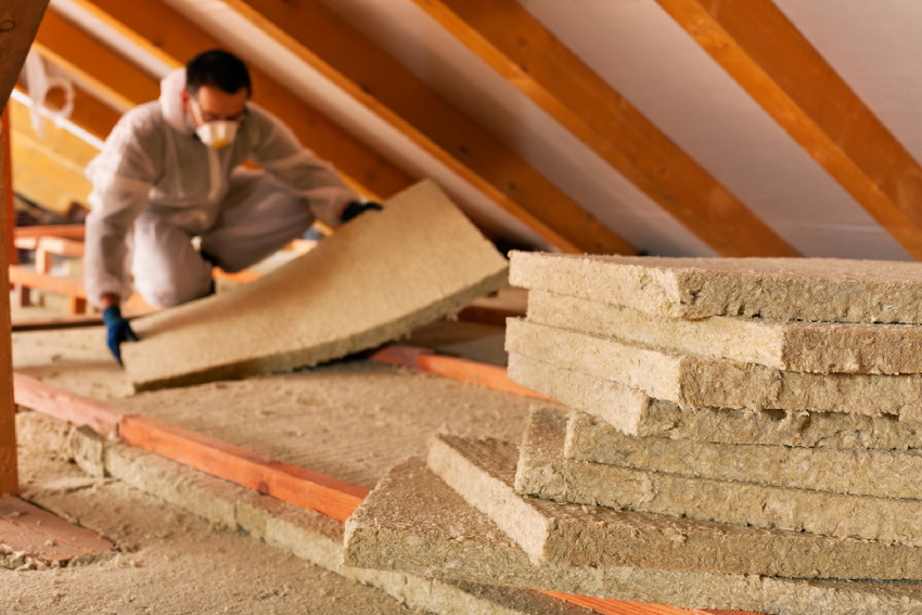Various materials are used for thermal insulation of the attic, such as mineral wool, foam, etc.