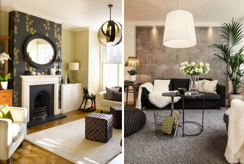 Při výběru tapety je důležité vzít v úvahu kvalitu a množství osvětlení v obývacím pokoji.