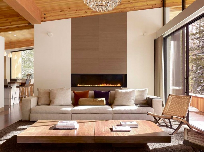 Pomocí tapety můžete vizuálně zvýraznit a zaměřit se na určitou oblast obývacího pokoje