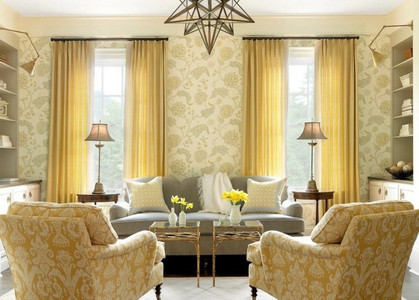 Příklad krásného designu místnosti v jednom barevném schématu