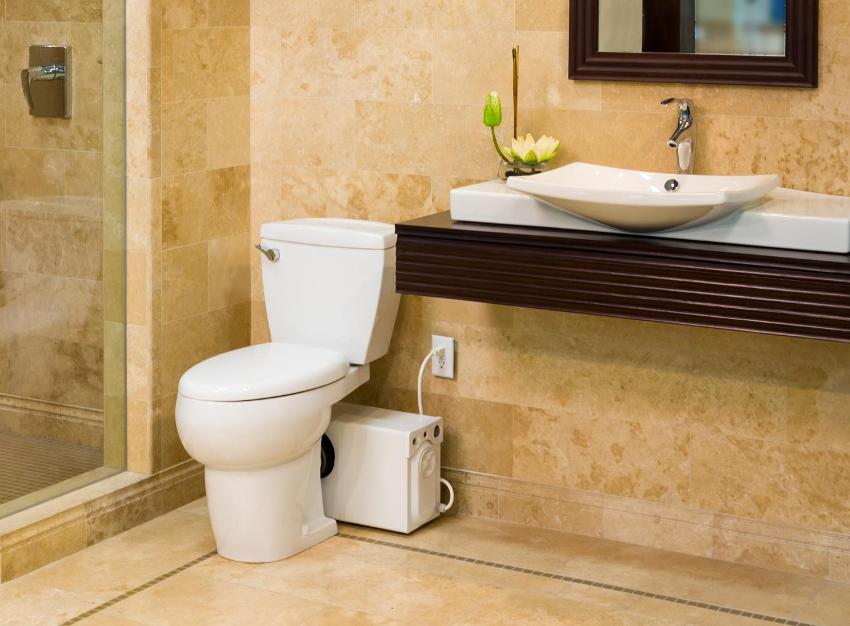 The Sololift WC-3 pump can be used for a bidet, shower stall or sink