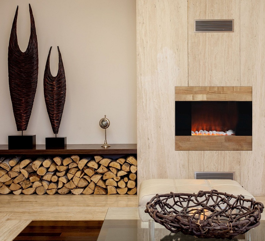 Homemade decorative fireplace can be decorated to your liking and in accordance with the overall style of the interior