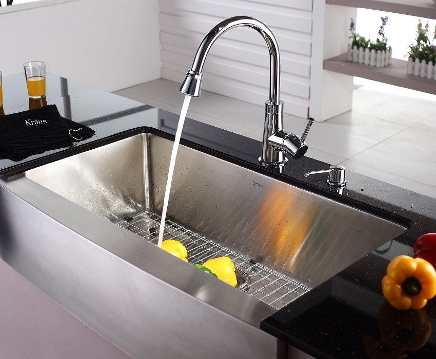 A stainless steel sink is the most popular option for furnishing a kitchen