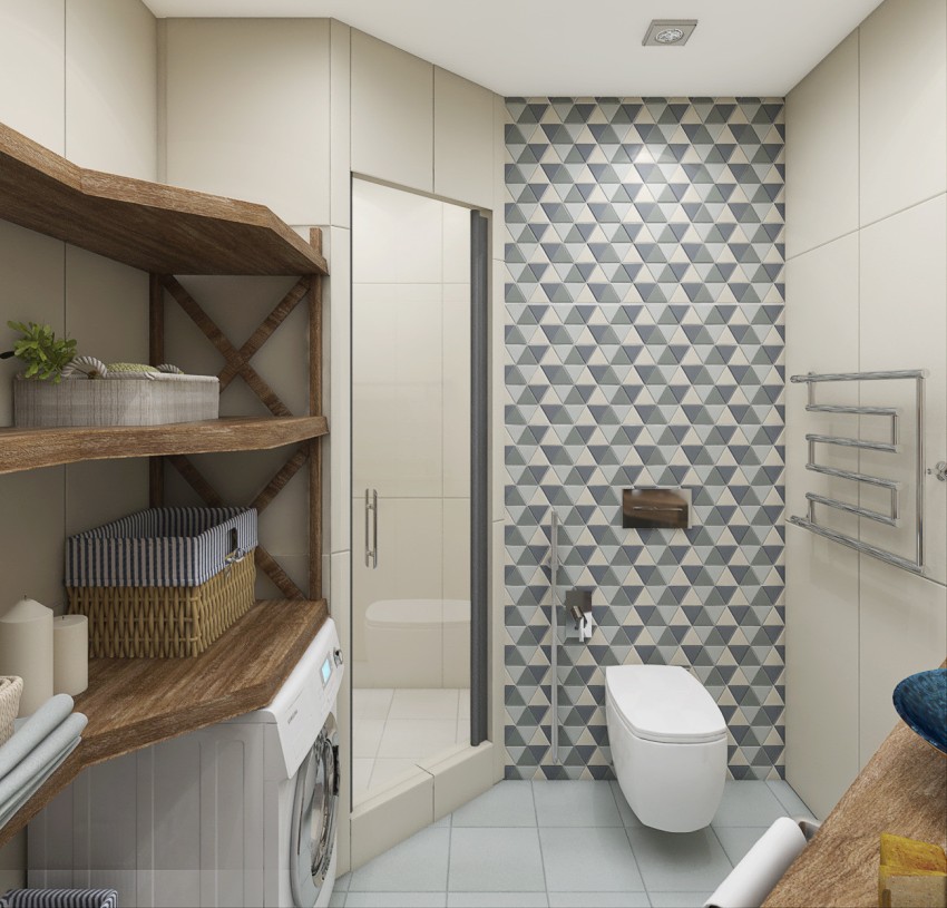 En hengende toalettbolle utvider visuelt plassen og letter vedlikehold av rommet på grunn av designfunksjonene