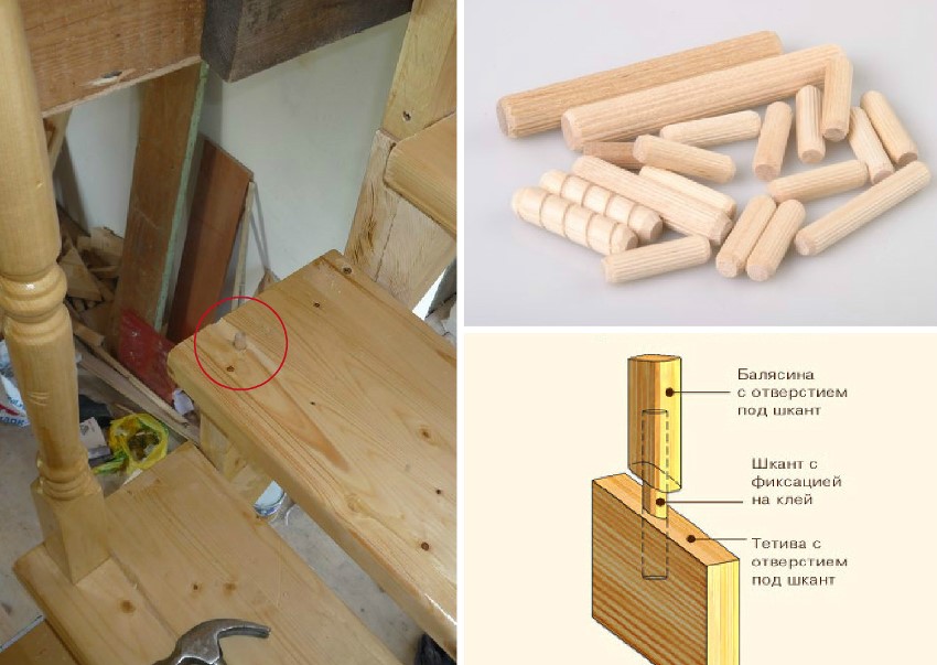 The method of mounting balusters on dowels