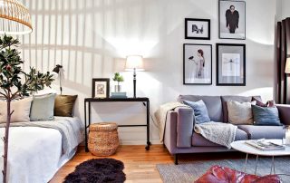 Zoning a room into a bedroom and a living room: design and functional content