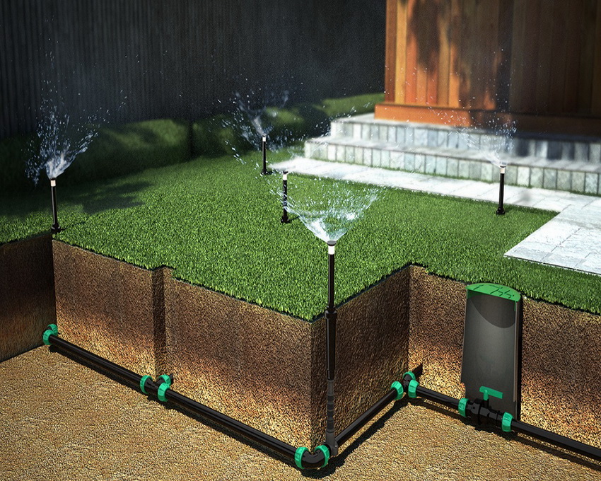 Shema instalacije za automatsko zalijevanje travnjaka na mjestu