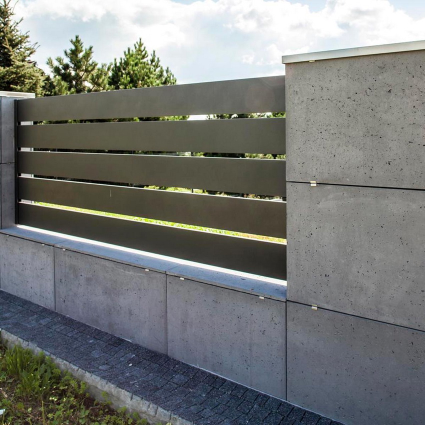 Concrete works well with other materials such as wood or plastic