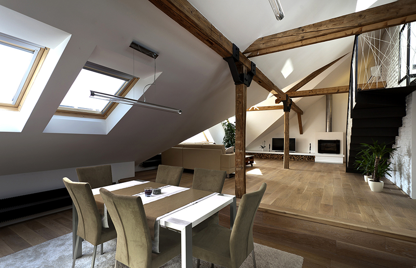 The attic can act as a living room, study or bedroom