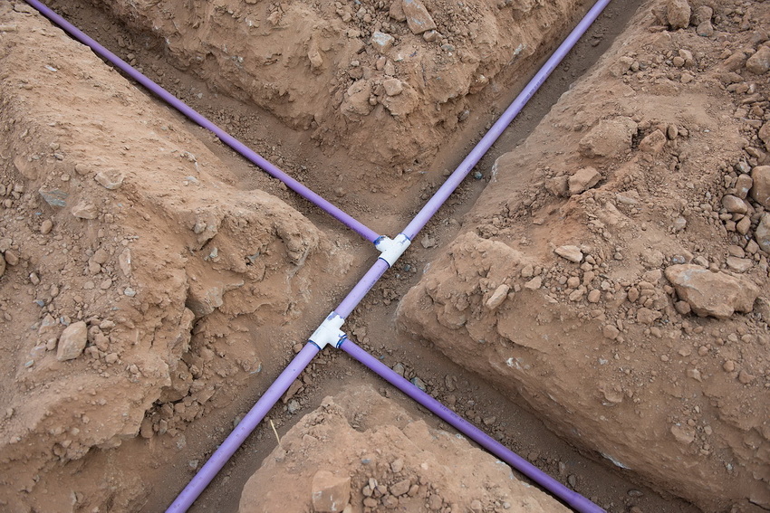 Underground irrigation saves water while evenly moisturizing the soil from the inside