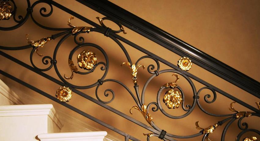 Cold forged elements can be used to decorate stairs