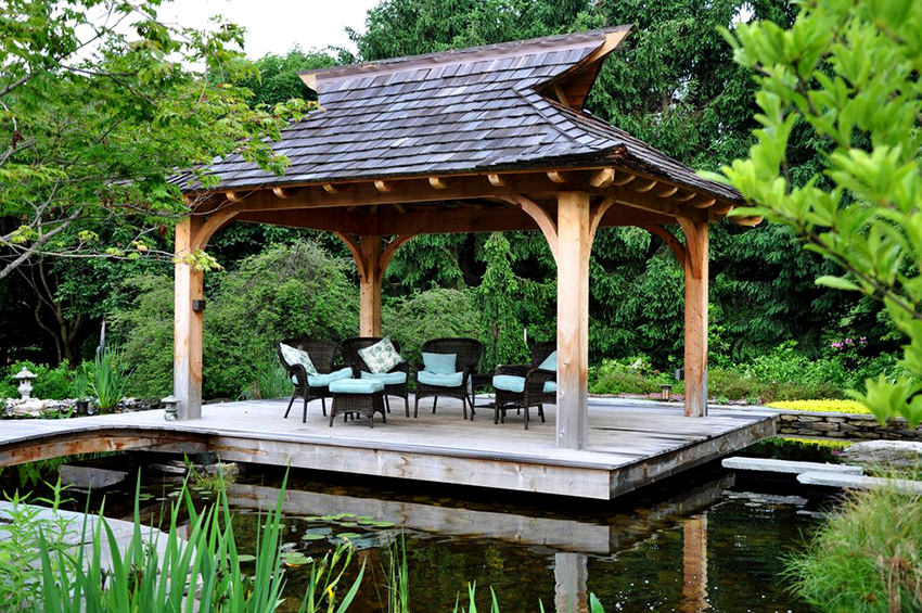 The size and quantity of furniture must be selected in accordance with the dimensions of the gazebo