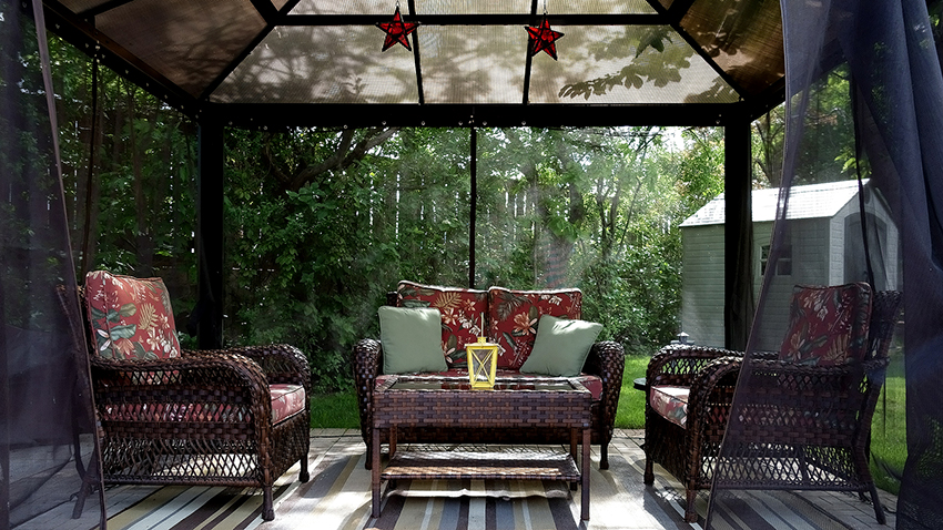 Beautiful gazebo furniture can be made from all kinds of materials in different styles